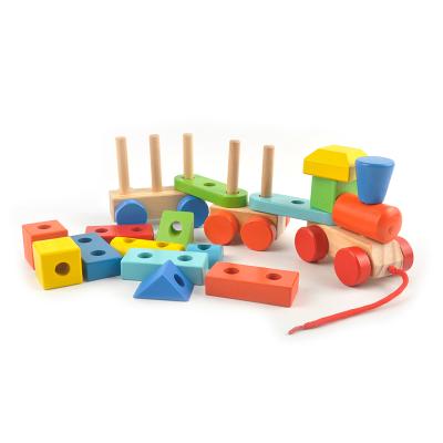 China Eco-friendly Material Wholesale Wooden Kids Train Toy Funny Wooden Kids Train Toy For Educational for sale