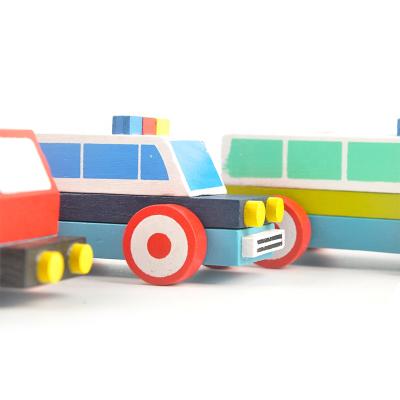 China Wholesale Eco-friendly Solid Wood Color Car Material Children's Educational Toy Infants' Educational Learning Cognitive Toys for sale