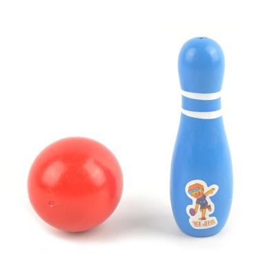 China Toy Wooden Colorful Kids Bowling Pin Play Set Children Sports Skittles Educational Lawn Bowling Set for Toddlers, Children, Adults for sale