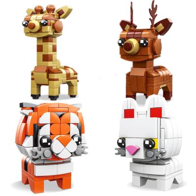 China Children Pretend Toys Children's Toys 3D Cartoon Building Blocks Educational Assembling Animal Children Gifts for sale