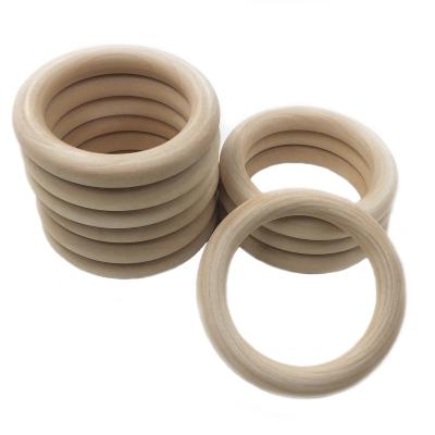 China Infant Teether Ring Wood Circles China Baby Smooth Unfinished Wood For Craft for sale