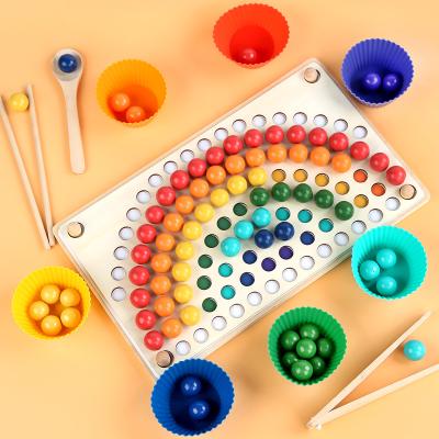 China Educational DIY Toys Rainbow Board Montessori Baby Educational Natural Wooden Toys Color Matching Sensory Toys Children's Nordic Wooden Toys For Children for sale