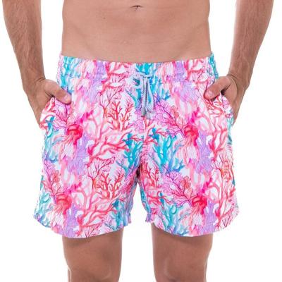 China 2021 New Print Breathable High Quality Men Beach Trunks Surfing Shorts Bright Print Swim Briefs for sale