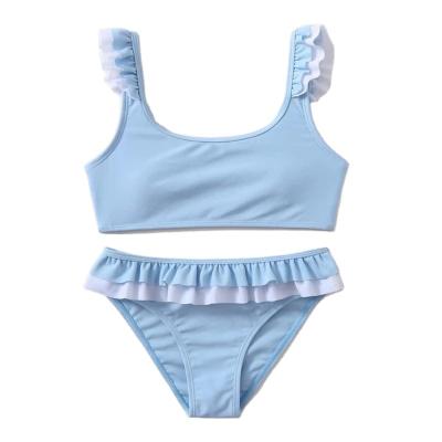 China Breathable Baby Swimwear Toddler Girls Swimsuit Kids Blue Bikini Sets High Quality Kids Swimwear Beach Wear for sale