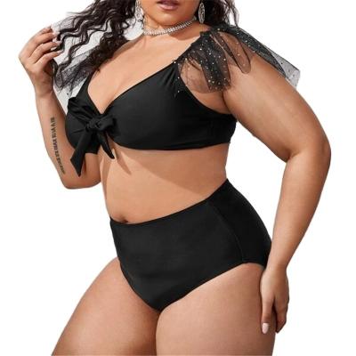 China Breathable Drop Shipping 4XL Plus Size Swimwear 2022 Sexy Sling Backless Swimwear Beachwear Bikini Two Piece For Women for sale