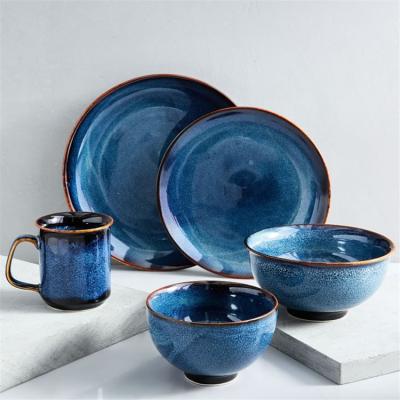 China Retro Stocked Japanese Style Porcelain Dinnerware , Vintage Dinner Dishes Sets Modern Dinner Set for sale