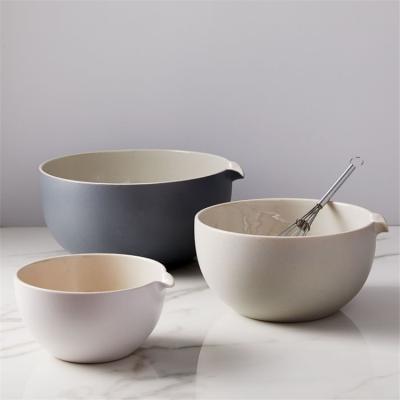 China Disposable Kitchen Matte Glazed Unique Shape Large Size European Style Ceramic Salad Bowl for sale