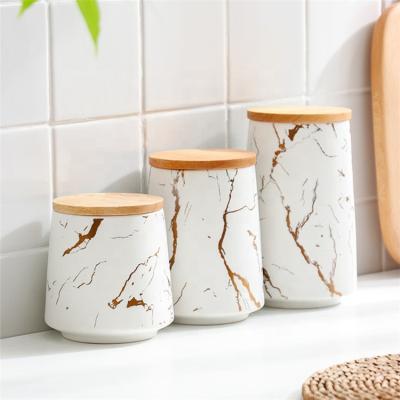 China Wholesale home decoration unique custom logo luxury marble ceramic candle jar for living room for sale