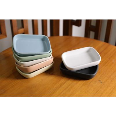 China Eco-friendly Surface Cheap Square Matte Shape Bathroom Miniature Decorative Soap Dish for sale