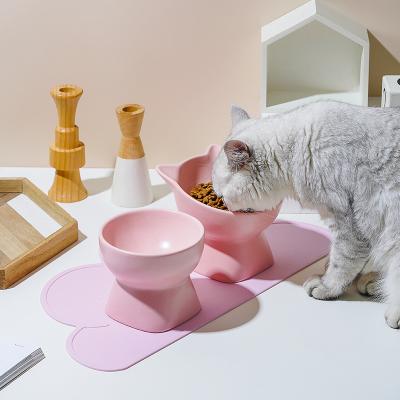 China Sustainable Multi Colors Easy To Clean Pet Feeding Bowl Lucky Cat Bowl Set Ceramic Pet Bowl For Cat Dog for sale