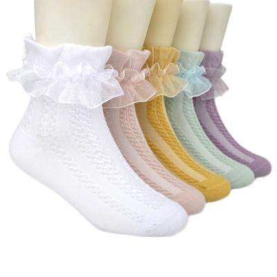 China QUICK DRY casual ankle socks cool thin cotton knit women's tendril socks baby lace tendril socks for sale