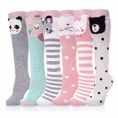 China Customized D QUICK DRY Customized Cartoon Animal Warm Cotton High Low Long Socks For Girls Knee for sale