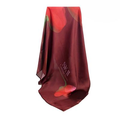 China Square Scarves Vintage Square Scarves 90cm*90cm Pure Silk For Women Hair Bandana Neckerchief for sale