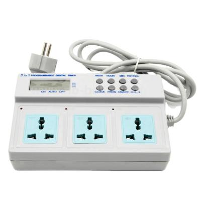 China Programmable Home and Office 3 Outlet Relay Timer Digital Switch for sale