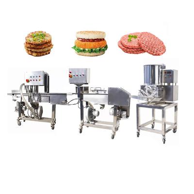 China Hamburger Making Machine Factory Supply 304 Automatic Burger Chicken Nuggets Patty Production Line for sale