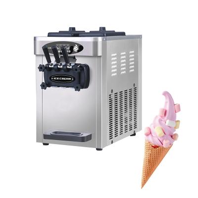 China Hot Snacks Factory Sale Commercial Three Flavors Mini Icecream Maker Soft Ice Cream Machine for sale