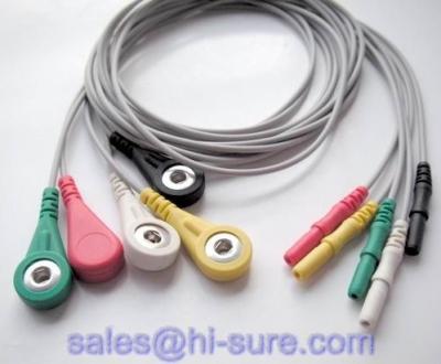 China Over 5 Lead ECG Cable For ECG Equipment , Conductive ECG Electrode Cable for sale