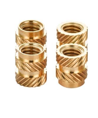 China Square shaped copper knurled nut with embedded hole M2 for sale