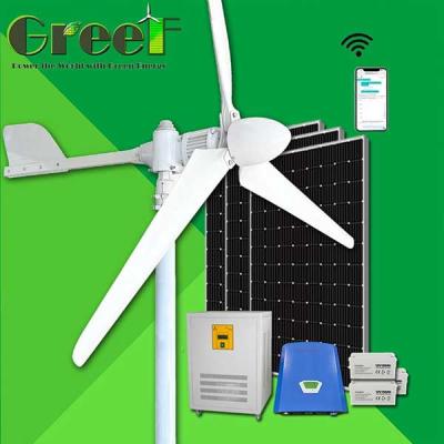 China 3KW High Power Electric On Grid Hybrid Solar Wind Turbine Generator System for sale