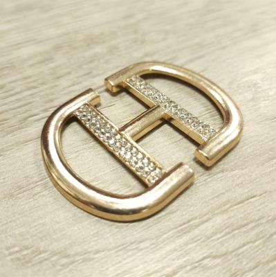 China High quality rhinestone shoe fashion eco-friendly gold shinning metal accessories woman sandals buckle for sale