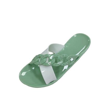 China NEW Trendy Crystal Anti-odor Flat Slides Anti-skid Slippers For Ladies Beach Outdoor Slides Women Freeze Sandals for sale