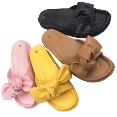 China CUSHIONING Wholesale Elegant Design Women's High Quality Classic Bow Summer PVC Comfortable Breathable Slippers for sale