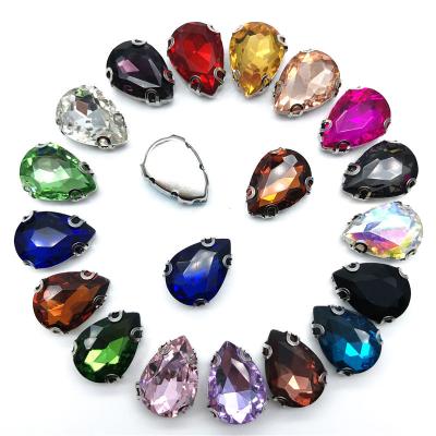 China Bags High Quality Point Back Silver Bottom Crystal Fancy Marquise Rhinestone For Nail Art Decoration Jewelry Making for sale