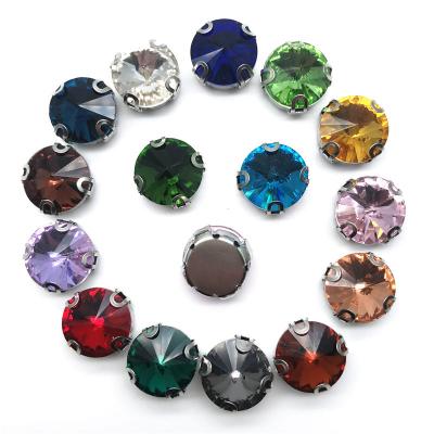 China Bags Wholesale Colorful Loose Pointed Back Crystal Rhinestone Teardrop Glass Beads Diy Necklace Handmade For Decoration for sale