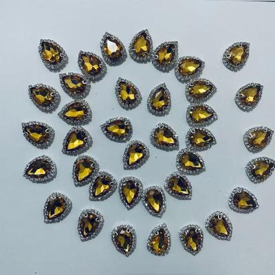 China Garment Accessary Flat back sew on in gold / silver color prong setting beads crystals Claw glass crystal rhinestones for sale