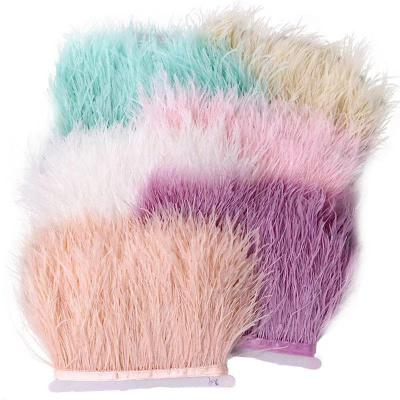 China Shrink-Resistant Fluffy 40colors wedding gown bridal dress ostrich feather trimming fringe for sale