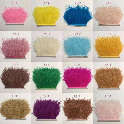 China Shrink-Resistant 8-10cm Boutique Costumes Sewing Ostrich Feather fringe Lace Fluffy Ostrich Trims for sale