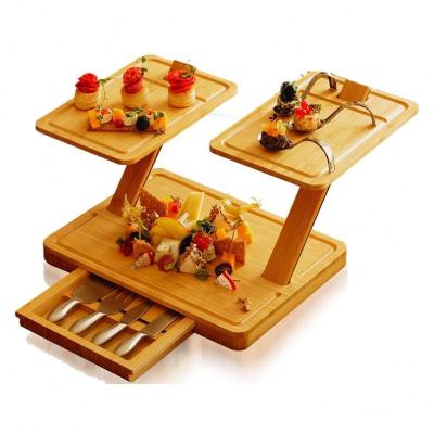 China Stocked 2021 New Luxury Fruit Tray , Sliding Environmental Protection Wooden Tray Manufacturer for sale