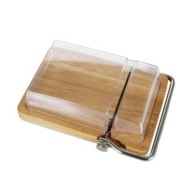 China Viable Panel Wit Cutting Wire And Lid Of Oak Wood Cheese Slicer for sale