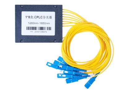 China 1 a 8 dimensão cinzenta da cor 130*100*25mm do divisor do PLC OFC de Optische Faser à venda