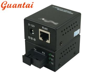 China 10 / 100M Mini Size Fiber Media Converter Black Color 0 - 50℃ Operating Temp for sale