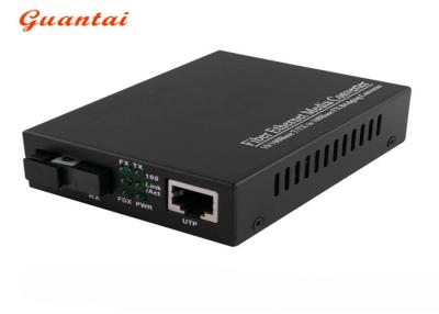 China SC Connector Fiber To Ethernet Converter Black Color AC100 - 240V Power Input for sale