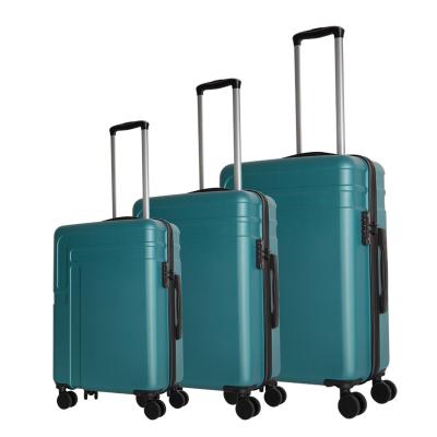 China ABS Suitcase Pink 3 Piece Spinner Wheels Cosmetic Aliminum Trolley Luggage Moving Sets for sale