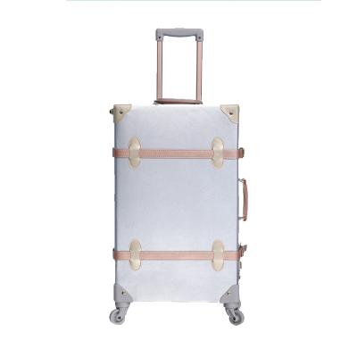 China PU Tsa Lock Traveling PU Leather Material Bags Aluminum Trolley Luggage Sets On Wheels for sale