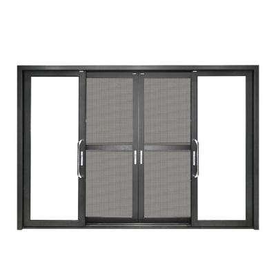 China Alucasa Aluminum Alloy Waterproof Thermal Break Large Soundproof Frosted Sliding Door Prices With Mosquito Net for sale