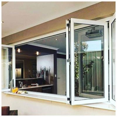 China Horizontal Aluminum Folding Screen Windows Folding Balcony Window for sale