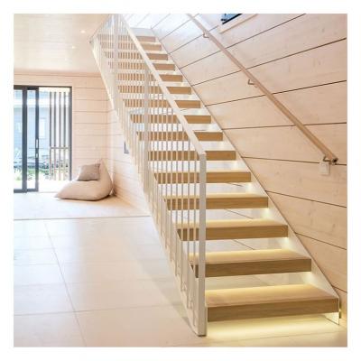 China Alucasa Modern Contemporary Floating Staircase With Stainless Steel Cable Railing for sale