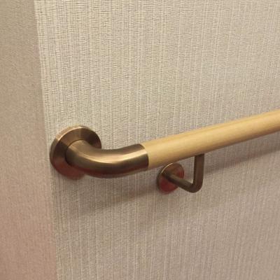 China 35MM Modern Wooden Hospital Railings Wall Mounted Corridor Handrail for sale