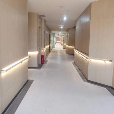 China Modern LED WPC Handrail System Hospital Corridor Handrail Wall Railing for sale