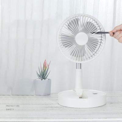 China Home Air Cooler Caring+USB Rechargeable+Folding Mini Desktop Floor Fan Hotel Pedestal Portable Telescopic Camping Stand 7200mAh for sale