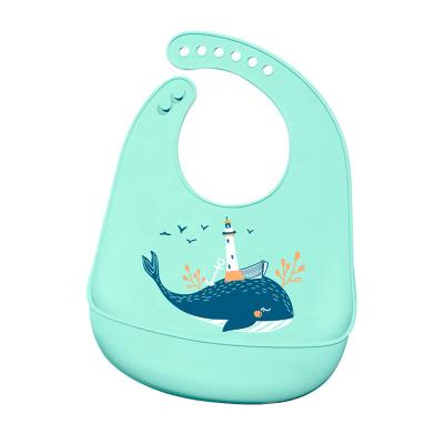 China 2023 Cartoon Amazon silicone bib baby saliva bib cute solid color hot selling stereo waterproof bib new new for sale