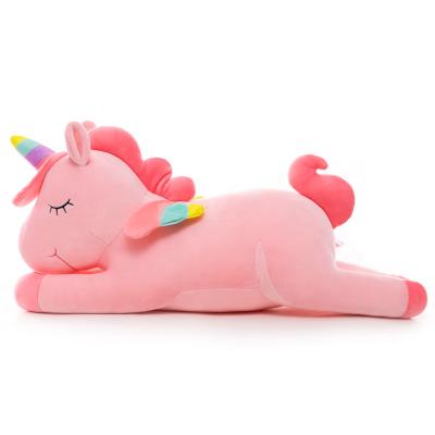 China Sing Talk Dance New Cartoon Rainbow Unicorn Plush Toy Rainbow Angel Unicorn Doll Pillow for sale