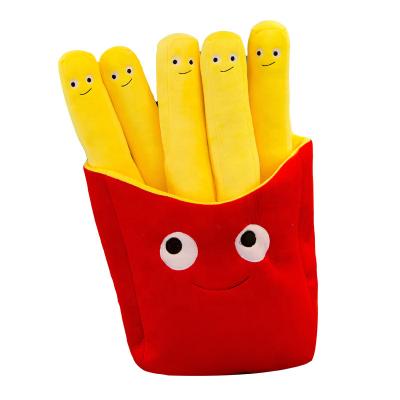 China Toy Creative Cartoon Simulation French Fries Pizza Throw Pillow Plush Toy Doll Props Sofa Pillow for sale