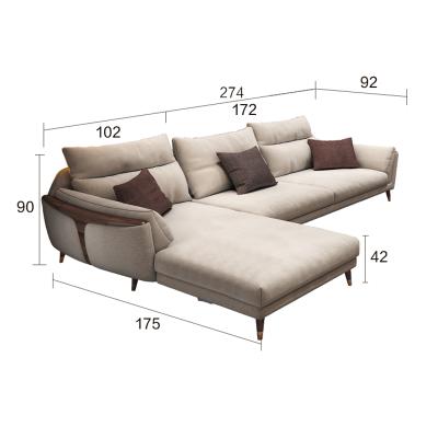 China Modern Minimalist Modern Minimalist Furniture Technology Cloth Furniture Fabric Sofa Nordic Tufted Living Room Combination Light Luxury Sofa for sale