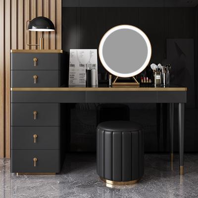 China Multifunctional Modern Minimalist Assembly Light Storage Cabinet Luxury Bedroom High End Dressing Table With Light for sale