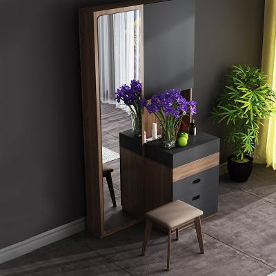 China Mini Extendable Nordic Full Body Mirror Dresser Bedroom Furniture Dressing Table for sale